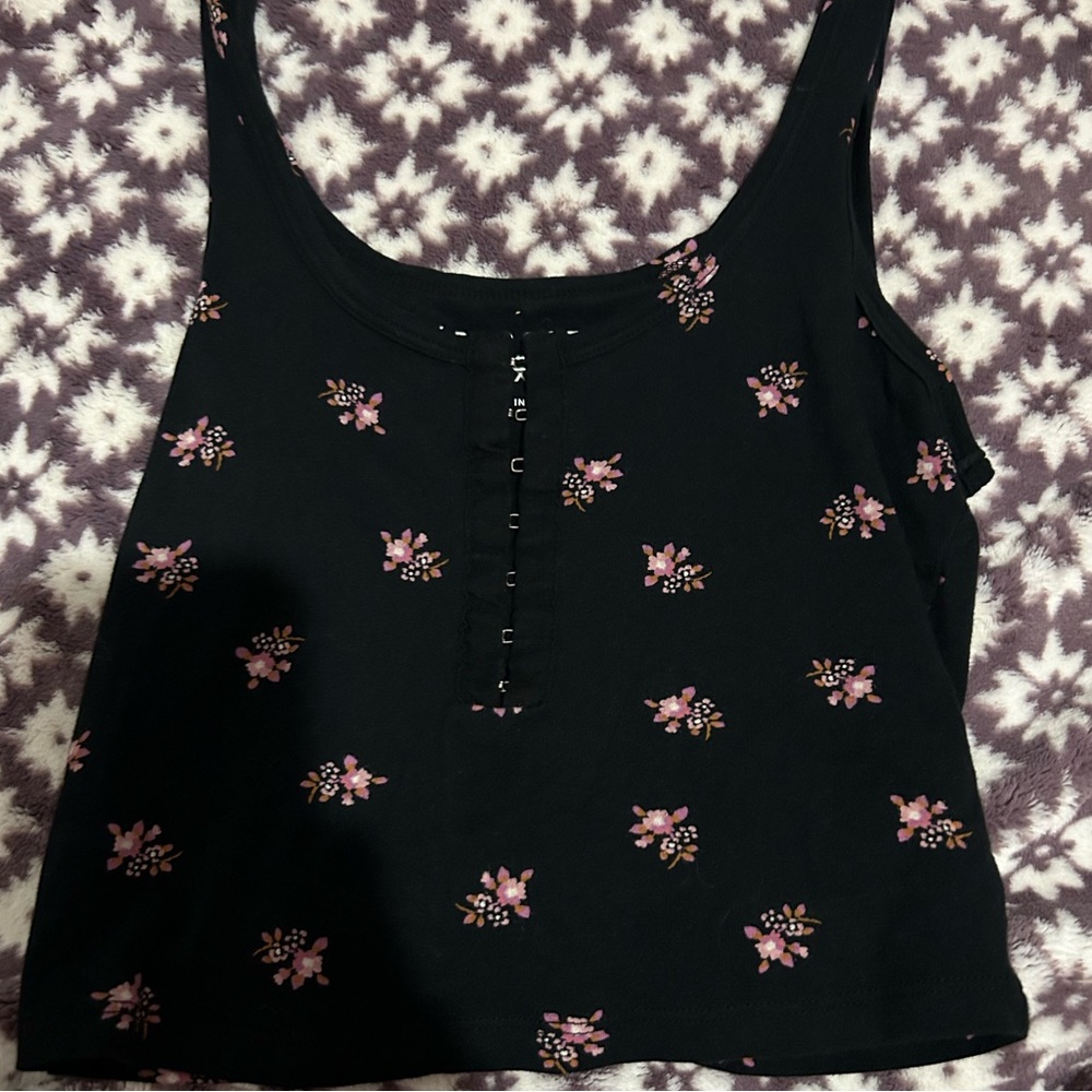 Aeropostale corset style floral cropped tank top